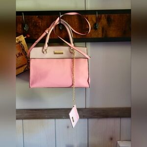 TRINA TURK PINK AND GRAY MEDIUM SATCHEL